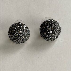 WA Studios Black Pave Crystal Stud Earrings